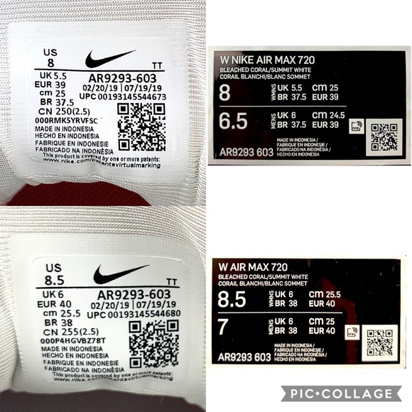 NWT Nike Air Max 720 Bleached Coral Summit White - Picture 7 of 9